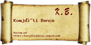 Komjáti Bence névjegykártya